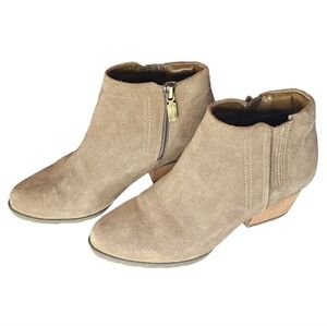 Blondo Waterproof Nubuck Leather Suede Block Heel 6.5W Bootie color mushroom